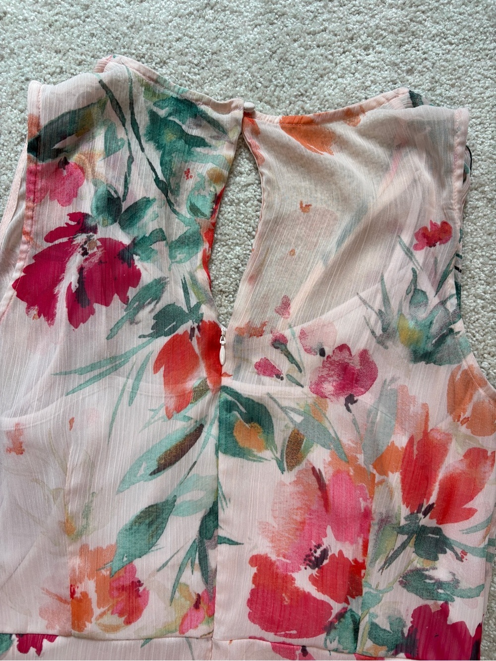 Calvin Klein Pink Floral Maxi High-Low Wrap Dress Size 10 - Picture 13 of 14